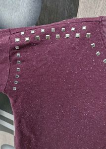 Women Embellished Poly Cotton Sweater