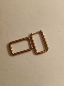 Gold Rectangle Hoop Earrings