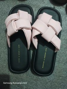 Pink Woven Slides