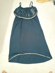 Elegant Beaded Overlay Maxi Dress Size Fit To L XL