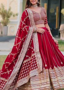 Red Embroidered Lehenga Choli