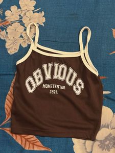 Brown &#39;Obvious&#39; Tank Top
