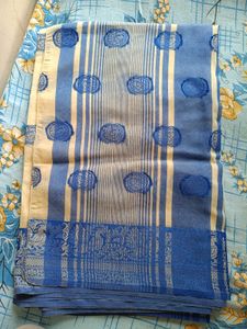 Banarasi Light Comfy Saree Cream Color Patchwork