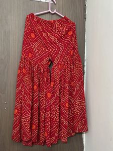 Heavy New Red Bandhani Sharara Suit Set