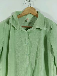 Fluorescent Green Plain Casual Top (Women)