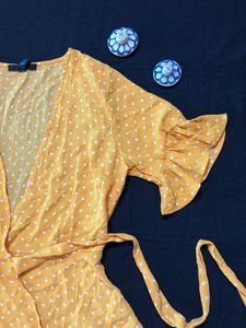 Forever 21 Mustard Wrap Top