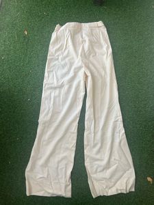 Wide Leg Cream Korean Pants