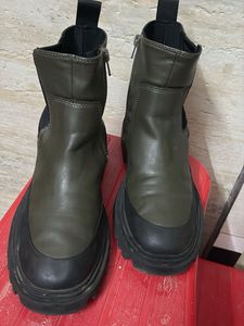 Zara Stylish Olive Green Boots