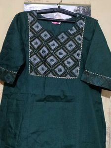 Green Embroidered Kurta Set