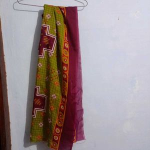 Green Churidar / Kurta With Shawl