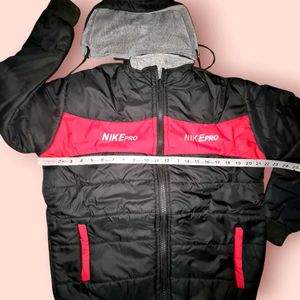 Men&#39;s Jacket With Zipper Hoodie, Black &amp; Red