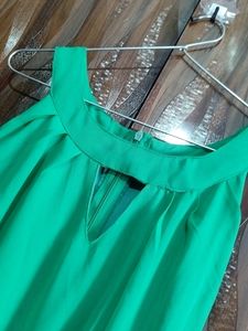 Green Jumpsuit + Pink Korean Dress