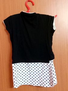 A Black And White Colour T-shirt for girls