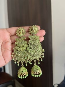 Green Traditional Earrings