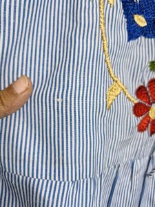 Striped Embroidered Top