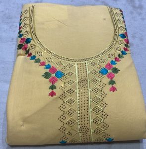 Rani Colourful Thread Work Contrasted Duppta Green