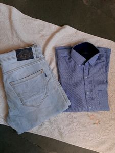 Men&#39;s Blue Dress Shirt &amp; Pants