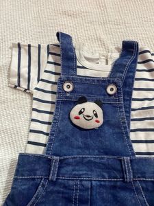 Cute Panda Denim Dress