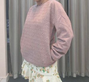 Heart Pattern Knit Sweater