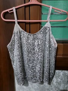 Shimmer Peach Color Top Party Wear