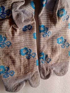 Floral Print Toe Socks