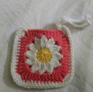 Handmade Crochet Daisy Pouch