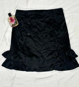 High Waisted Velvet Black Mini Skirts
