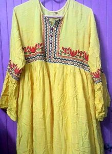 Gown Yellow Embroidery