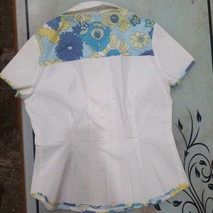 White Shirt With Beautiful Patchwork