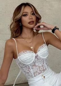 Newme White Lace Corset Top