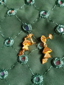 Gold Jhumka Earrings