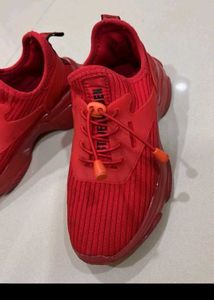 Red Steve Madden Knit Sneakers