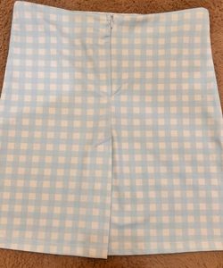 Blue Gingham Mini Skirt