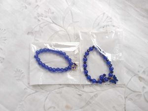 Blue Butterfly Bead Bracelets (Set of 2)