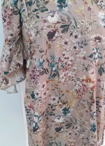 ZARA Floral Off-the-Shoulder Dress