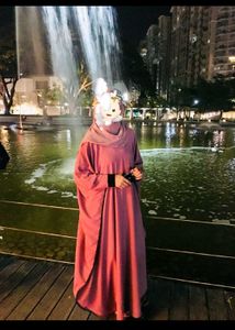 Imported Dusty Rose kaftan Abaya from saudi