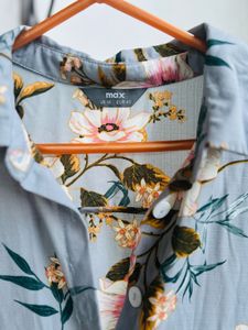 Floral Print Midi Shirt Dress with Long Sleeves