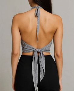 Embroidered Halter Top