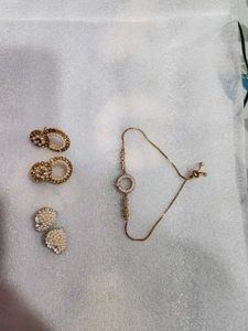 Beautiful Studs Earrings ND Bracelet Combo