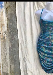 Sparkly Blue Mini Dress