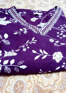 Pure Cotton Kurti Set With New Sare