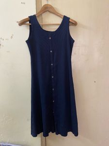 Navy Button-Down Dress