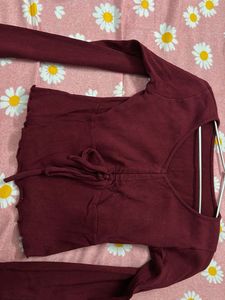 Burgundy Long Sleeve Top