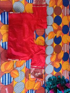 red and golden blouse
