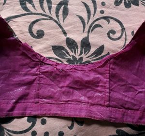 Pure Chanderi Silk Hot Pink Hand Made Blouse