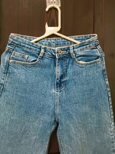 Blue Wide-Leg Denim Jeans