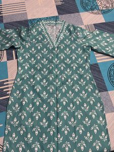 Green Printed Kurta Set