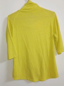 Branded Turtle Neck Yellow Sweatshirt