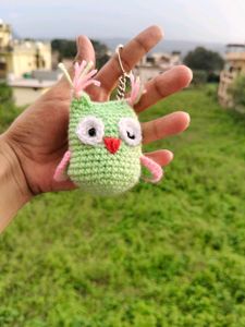 Crochet Owl Keychain