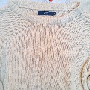 Cream Knit Pullover Sweater